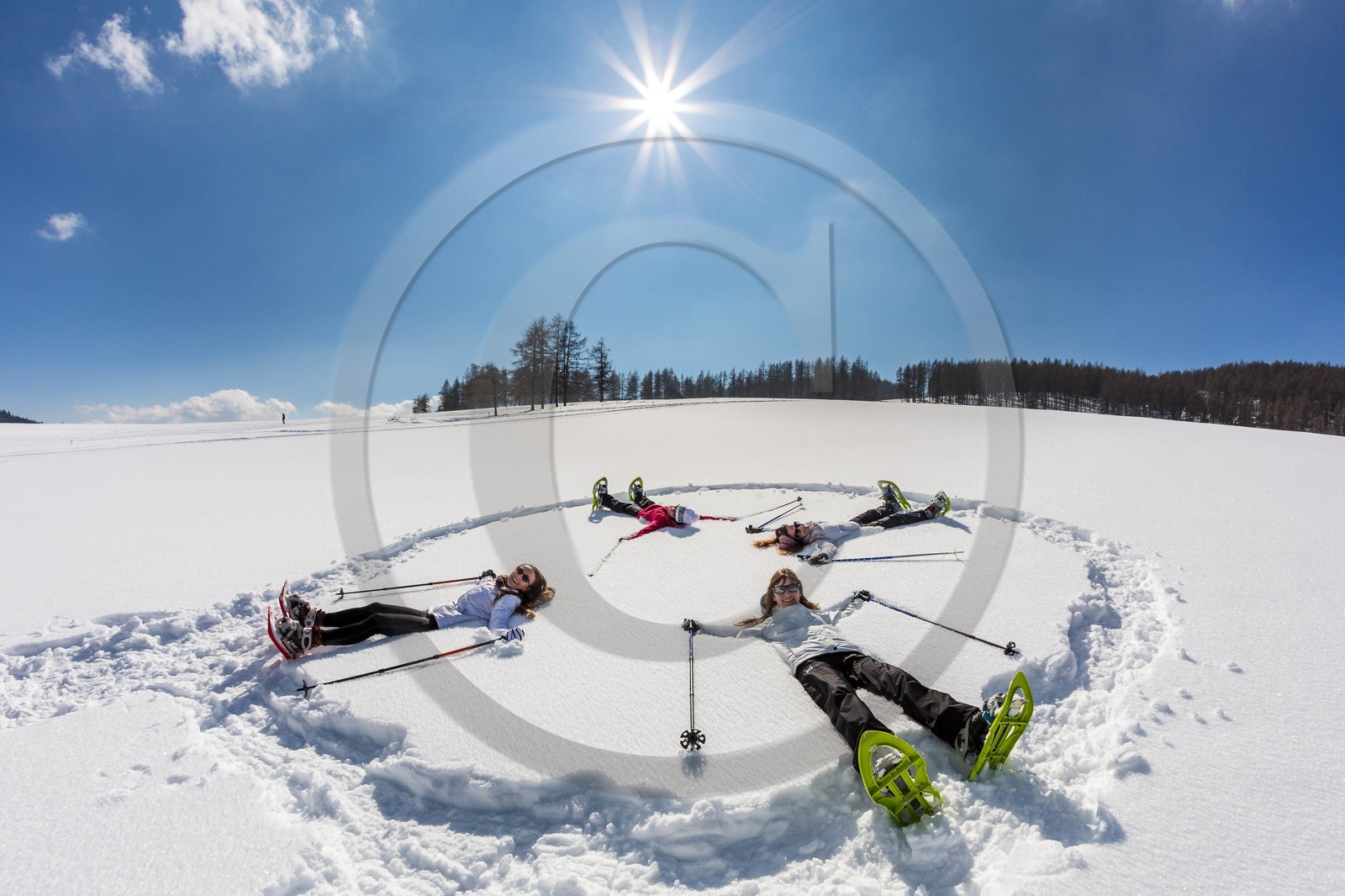 vallée de l'Ubaye, randonnée en raquettes à neige