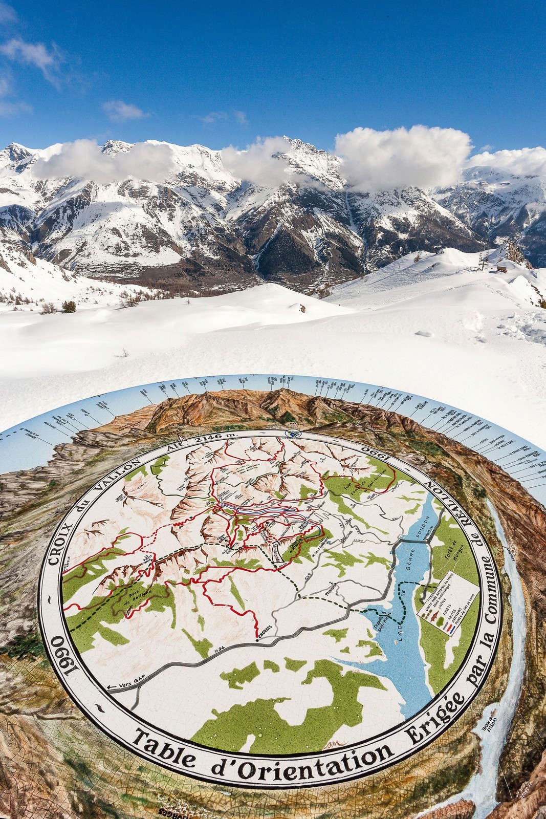 Pays de Serre-Ponçon, Réallon et les Aiguilles de Chabrières, table d'orientation