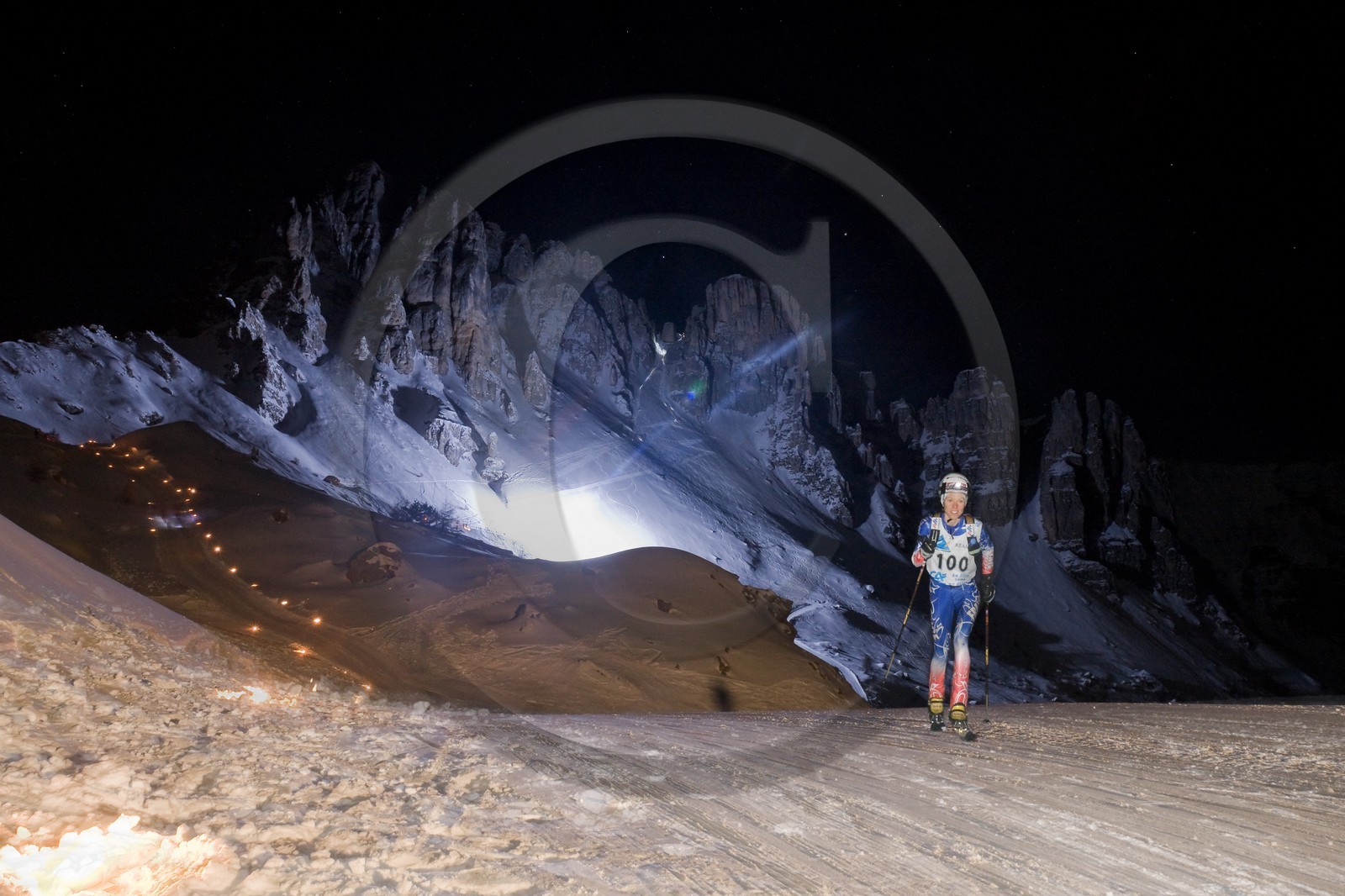 Station de ski de Réallon, course de ski alpinisme nocturne Laetitia Roux