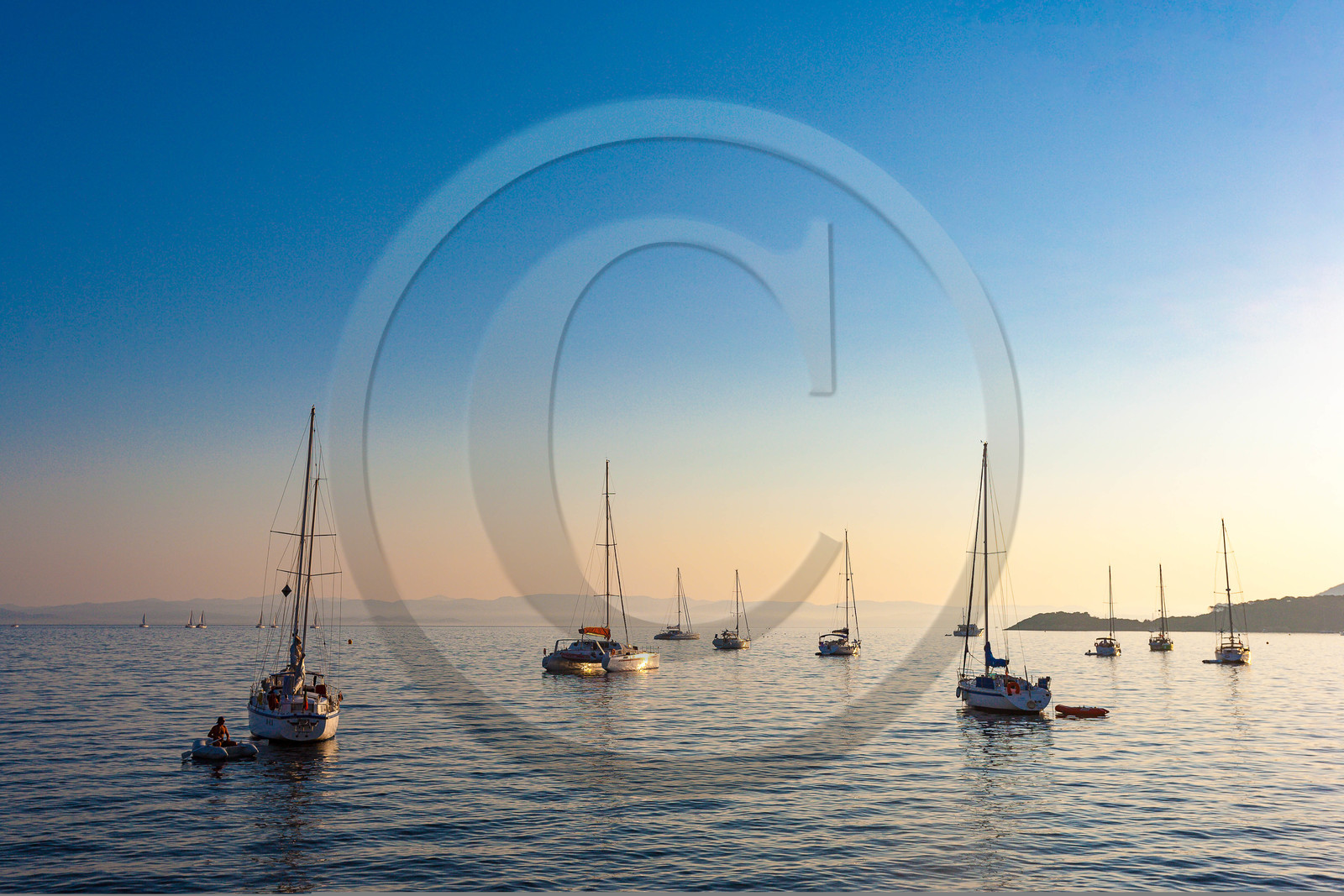 Parc national de Port-Cros, bateaux au port