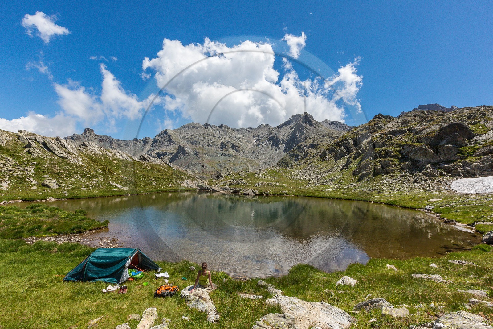 Saint-Paul-sur-Ubaye, Maljasset, col du Longet, Lac Bes inférieur